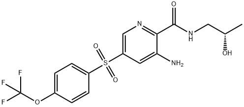 2-Pyridinecarboxamide, 3-amino-N-[(2S)-2-hydroxypropyl]-5-[[4-(trifluoromethoxy)phenyl]sulfonyl]- Structure