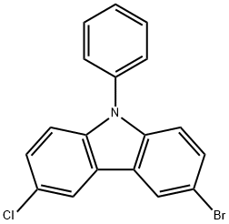 3-溴-6-氯-9-苯基-9H-咔唑, 2055864-37-2, 结构式