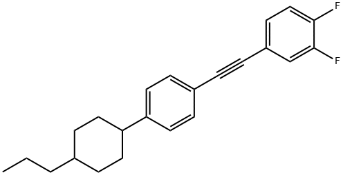 1,2-Difluoro-4-((4-(4-propylcyclohexyl)phenyl)ethynyl)benzene 化学構造式