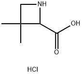 3,3-Dimethylazetidine-2-carboxylic acid hydrochloride,2059936-62-6,结构式