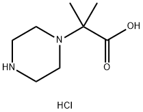 2-methyl-2-(piperazin-1-yl)propanoic acid dihydrochloride 化学構造式