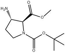 1,2-Pyrrolidinedicarboxylic acid, 3-amino-, 1-(1,1-dimethylethyl) 2-methyl ester, (2S,3S)- 结构式