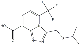 3-[(propan-2-ylsulfanyl)methyl]-5-(trifluoromethyl)-[1,2,4]triazolo[4,3-a]pyridine-8-carboxylic acid,2072482-88-1,结构式