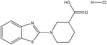 1-(1,3-苯并噻唑-2-基)哌啶-3-羧酸盐酸, 2089257-08-7, 结构式