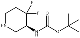 tert-butyl (S)-(4,4-difluoropiperidin-3-yl)carbamate Structure