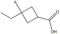 3-ethyl-3-fluorocyclobutane-1-carboxylic acid Structure