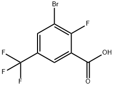 3-溴-2-氟-5-(三氟甲基)苯甲酸,2091606-48-1,结构式