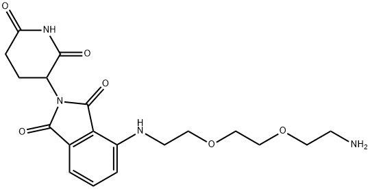 4-((2-(2-(2-aminoethoxy)ethoxy)ethyl)amino)-2-(2,6-dioxopiperidin-3-yl)isoindoline-1,3-dione Struktur