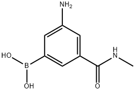 3-Amino-5-(methylcarbamoyl)phenylboronic acid 化学構造式