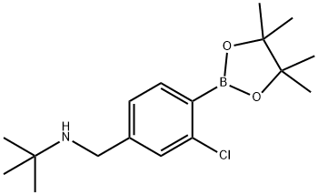 N-(3-Chloro-4-(4,4,5,5-tetramethyl-1,3,2-dioxaborolan-2-yl)benzyl)-2-methylpropan-2-amine Structure