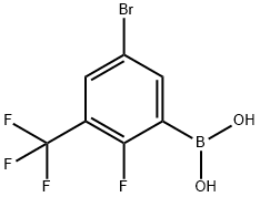 5-Bromo-2-fluoro-3-trifluoromethylphenylboronic acid Struktur