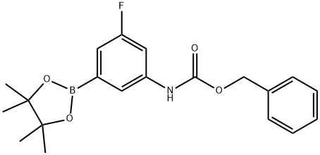 N-[3-氟-5-(四甲基-1,3,2-二氧杂硼戊烷-2-基)苯基]氨基甲酸苄酯, 2096997-12-3, 结构式