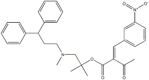 Butanoic acid, 2-[(3-nitrophenyl)methylene]-3-oxo-, 2-[(3,3-diphenylpropyl)methylamino]-1,1-dimethylethyl ester 结构式
