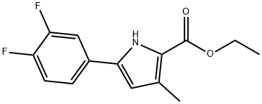 Ethyl 5-(3,4-difluorophenyl)-3-methyl-1H-pyrrole-2-carboxylate, 2106792-88-3, 结构式