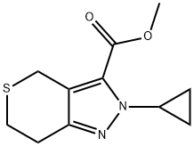 Thiopyrano[4,3-c]pyrazole-3-carboxylic acid, 2-
cyclopropyl-2,4,6,7-tetrahydro-, methyl ester,2112638-49-8,结构式