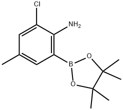 2-AMINO-3-CHLORO-5-METHYLPHENYLBORONIC ACID, PINACOL ESTER Structure