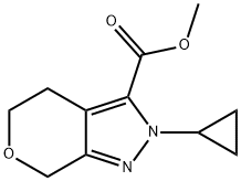 Pyrano[3,4-c]pyrazole-3-carboxylic acid, 2-
cyclopropyl-2,4,5,7-tetrahydro-, methyl ester Struktur