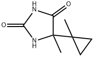 5-甲基-5-(1-甲基环丙基)咪唑烷-2,4-二酮,21231-74-3,结构式