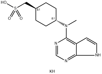 potassium ((1r,4r)-4-(methyl(7H-pyrrolo[2,3-d]pyrimidin-4-yl)amino)cyclohexyl)methanesulfonate Structure
