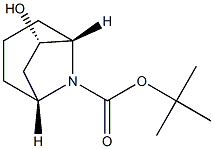 (1R,5S,6S)-tert-Butyl 6-hydroxy-8-azabicyclo[3.2.1]octane-8-carboxylate 化学構造式