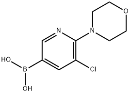 5-氯-6-吗啉吡啶-3-硼酸, 2130896-19-2, 结构式