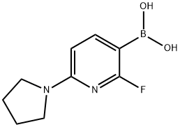 2-氟-6-(吡咯烷-1-基)吡啶-3-硼酸,2132382-87-5,结构式