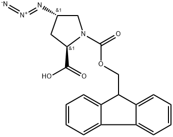 (2R,4S)-N-FMOC-4-叠氮基-2-吡咯烷羧酸,2137142-63-1,结构式