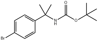[1-(4-Bromo-phenyl)-1-methyl-ethyl]-carbamic acid tert-butyl ester Struktur
