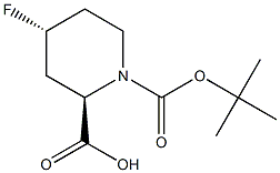 (2R,4R)-1-(tert-butoxycarbonyl)-4-fluoropiperidine-2-carboxylic acid Structure