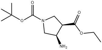 1-(tert-butyl) 3-ethyl (3R,4R)-4-aminopyrrolidine-1,3-dicarboxylate,2165860-18-2,结构式
