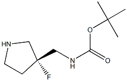 tert-butyl (R)-((3-fluoropyrrolidin-3-yl)methyl)carbamate Structure