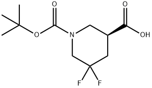 (3S)-1-[(叔丁氧基)羰基]-5,5-二氟哌啶-3-羧酸 结构式