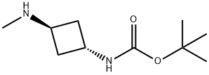 tert-butyl N-[trans-3-(methylamino)cyclobutyl]carbamate 化学構造式