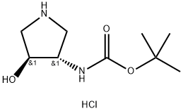 tert-butyl ((3S,4S)-4-hydroxypyrrolidin-3-yl)carbamate hydrochloride Struktur