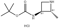 N-[反式-2-甲基氮杂环丁烷-3-基]氨基甲酸叔丁酯盐酸盐,2173637-08-4,结构式