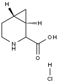 tans-3-azabicyclo[4.1.0]heptane-2-carboxylic acid hydrochloride 化学構造式