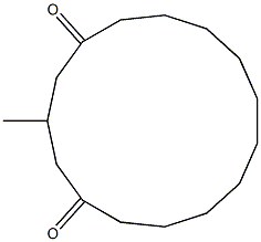 3-methylcyclopentadecane-1,5-dione Struktur