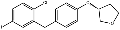 (R)-3-(4-(2-chloro-5-iodobenzyl)phenoxy)tetrahydrofuran 化学構造式