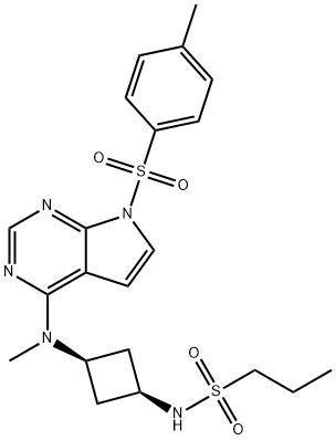 1-Propanesulfonamide, N-[cis-3-[methyl[7-[(4-methylphenyl)sulfonyl]-7H-pyrrolo[2,3-d]pyrimidin-4-yl]amino]cyclobutyl]-|1-Propanesulfonamide, N-[cis-3-[methyl[7-[(4-methylphenyl)sulfonyl]-7H-pyrrolo[2,3-d]pyrimidin-4-yl]amino]cyclobutyl]-