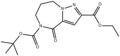 5-叔丁基-2-乙基 4-氧代-7,8-二氢-4H-吡唑并 [1,5-A] [1,4] 二氮杂卓-2,5 (6H)-二羧酸酯, 2206111-88-6, 结构式