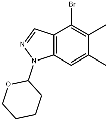 4-Bromo-5,6-dimethyl-1-(tetrahydro-2H-pyran-2-yl)-1H-indazole Struktur