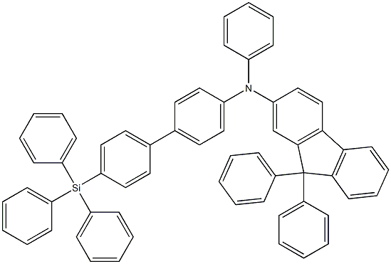 N,9,9-triphenyl-N-(4'-(triphenylsilyl)-[1,1'-biphenyl]-4-yl)-9H-fluoren-2-amine 化学構造式