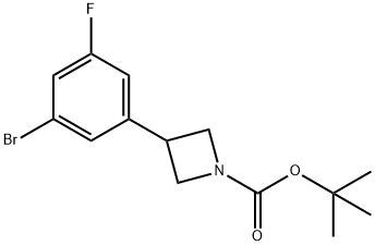 tert-butyl 3-(3-bromo-5-fluorophenyl)azetidine-1-carboxylate Struktur