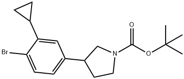 tert-butyl 3-(4-bromo-3-cyclopropylphenyl)pyrrolidine-1-carboxylate Struktur