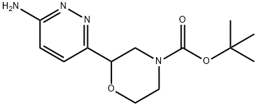 tert-butyl 2-(6-aminopyridazin-3-yl)morpholine-4-carboxylate 化学構造式