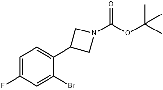 tert-butyl 3-(2-bromo-4-fluorophenyl)azetidine-1-carboxylate 结构式