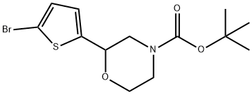 tert-butyl 2-(5-bromothiophen-2-yl)morpholine-4-carboxylate 化学構造式