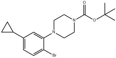 tert-butyl 4-(2-bromo-5-cyclopropylphenyl)piperazine-1-carboxylate Struktur