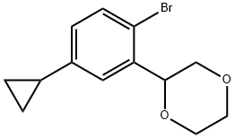 2-(2-bromo-5-cyclopropylphenyl)-1,4-dioxane Structure