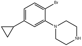 1-(2-bromo-5-cyclopropylphenyl)piperazine 化学構造式